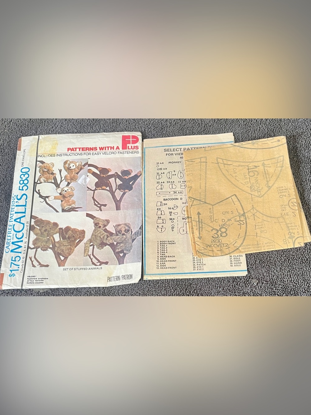 McCall's 5830 Stuffed Animal Sewing Patterns
